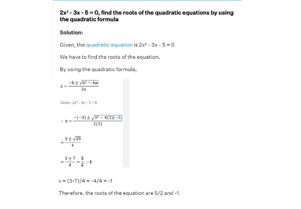 2X^2 - 3X - 5 = 0